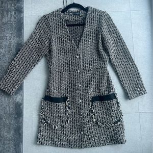 Zara tweed button down dress